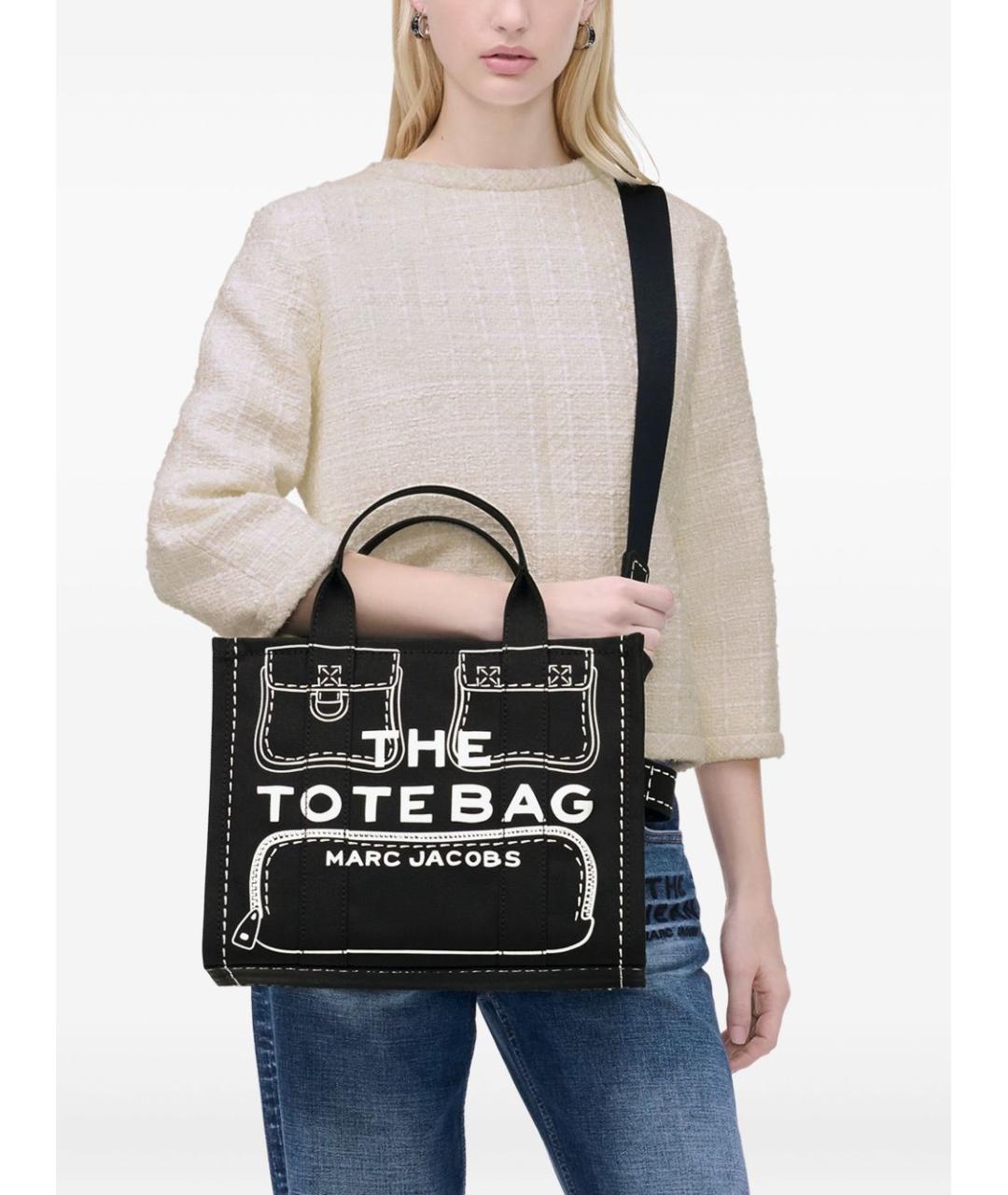 MARC JACOBS Черная хлопковая сумка тоут, фото 4