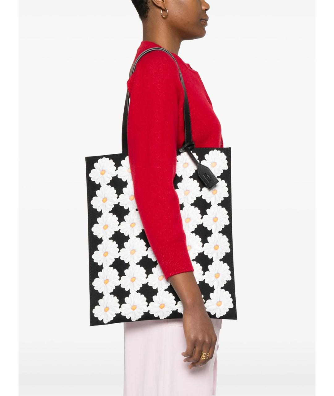 MOSCHINO Черная хлопковая сумка тоут, фото 2