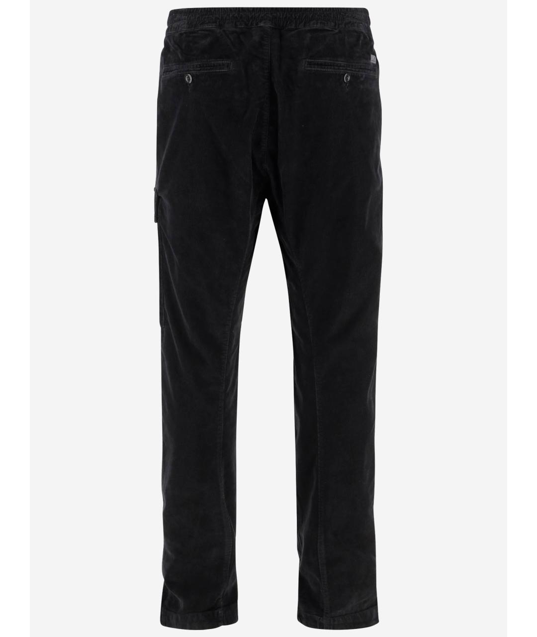 CP COMPANY Черные хлопко-эластановые повседневные брюки, фото 2