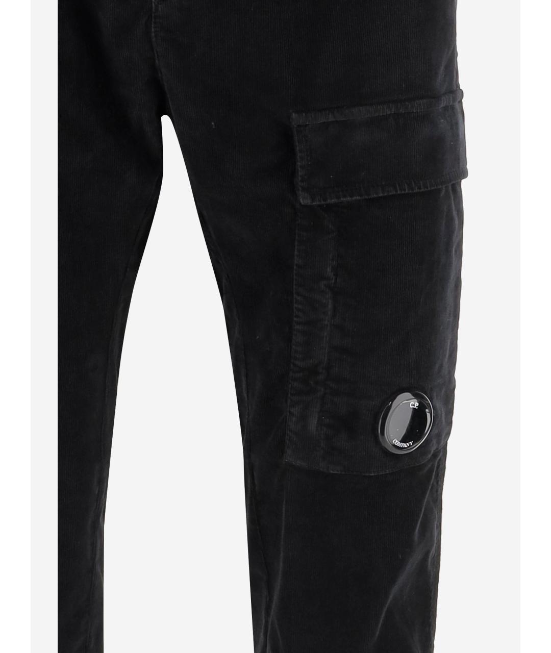 CP COMPANY Черные хлопко-эластановые повседневные брюки, фото 3