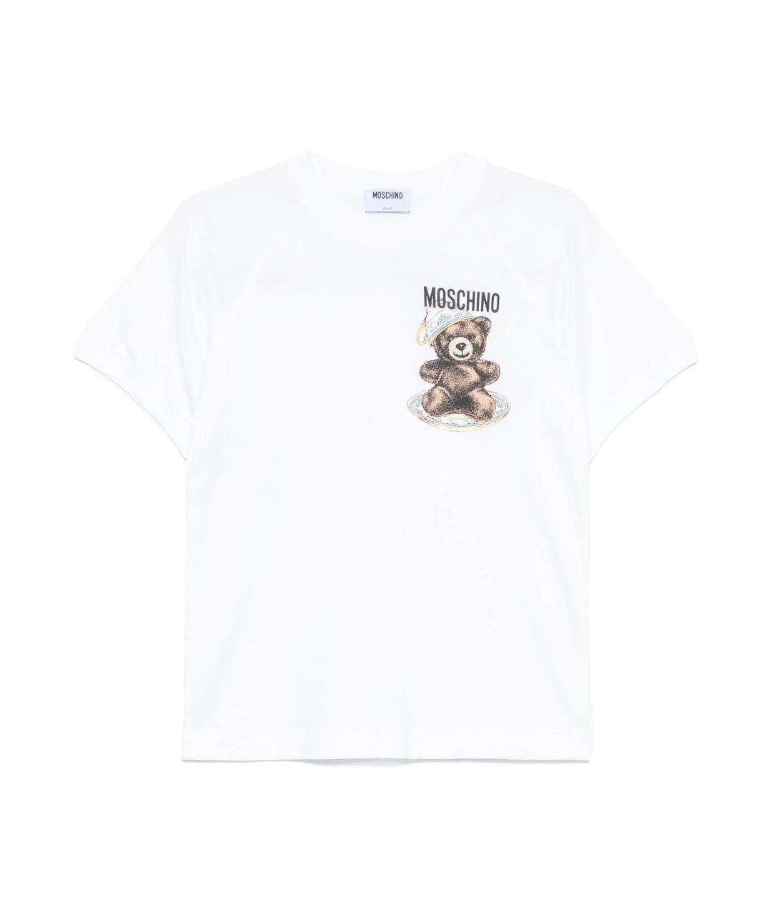 MOSCHINO Белая хлопковая футболка, фото 1