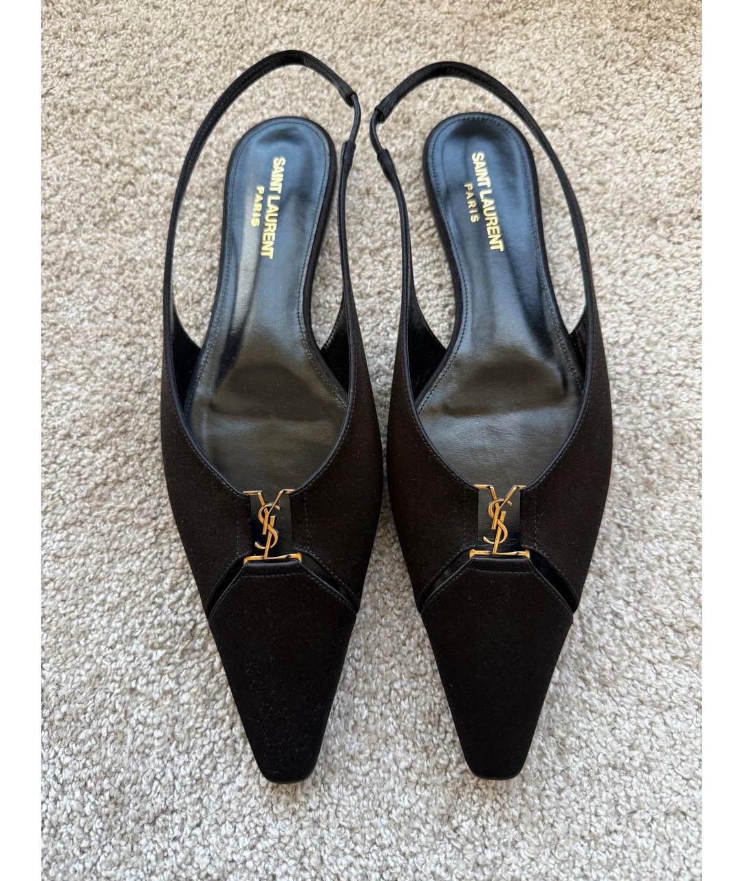 SAINT LAURENT Черные мюли, фото 2