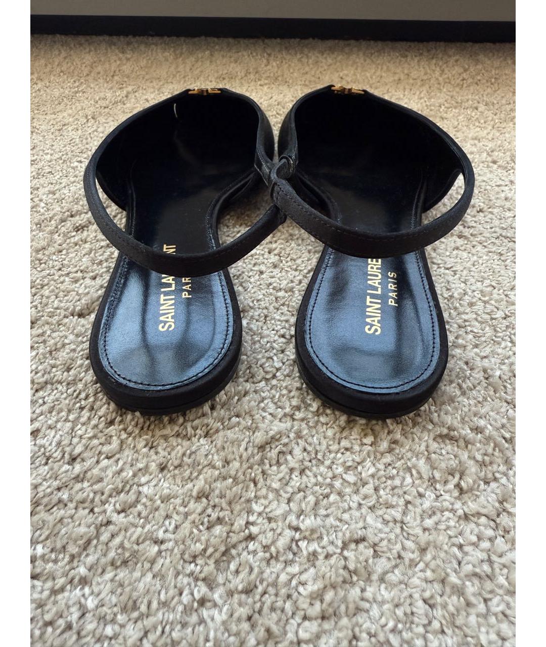 SAINT LAURENT Черные мюли, фото 4