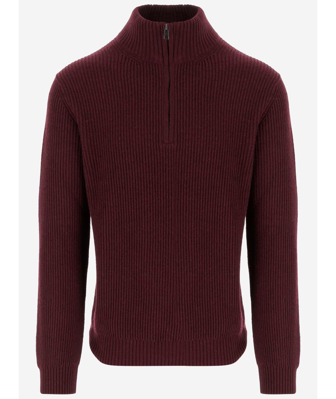 WOOLRICH Бордовый шерстяной джемпер / свитер, фото 4