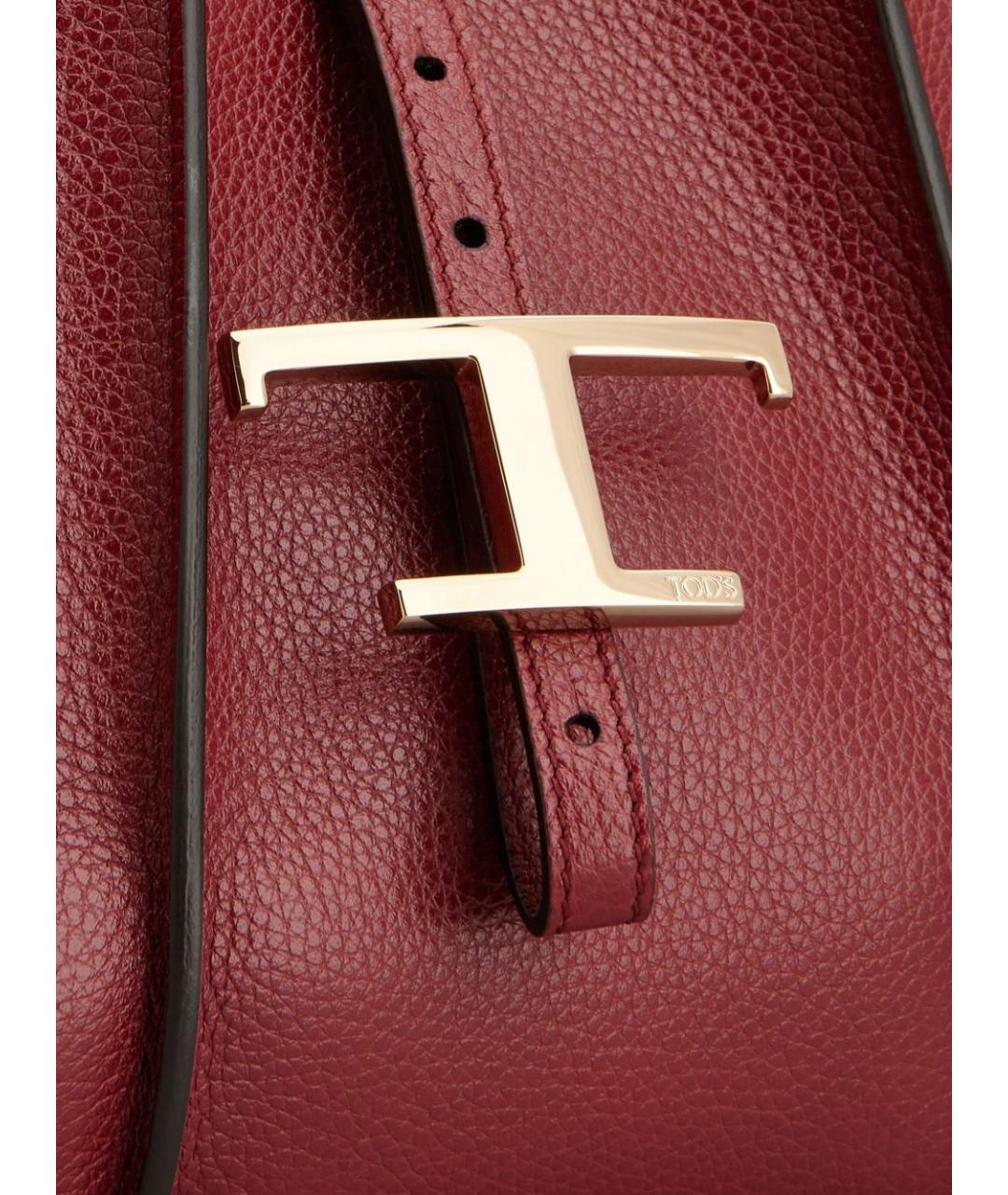 TOD'S Красная кожаная сумка тоут, фото 5