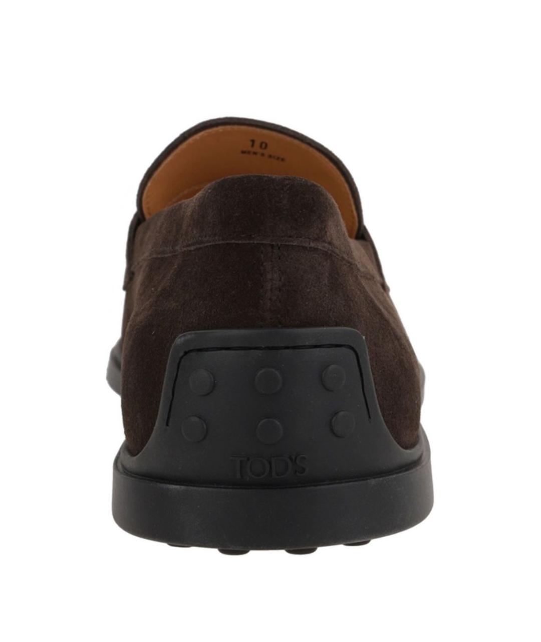 TOD'S Коричневые замшевые лоферы, фото 3