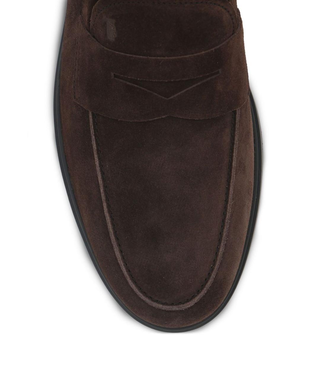 TOD'S Коричневые замшевые лоферы, фото 4