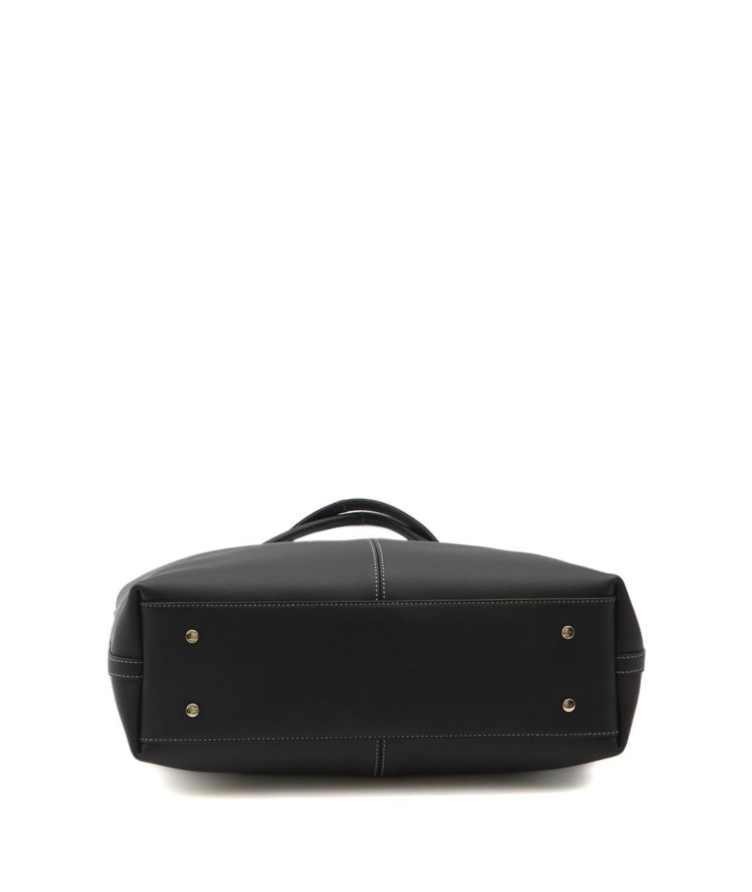 TOD'S Черная кожаная сумка тоут, фото 2