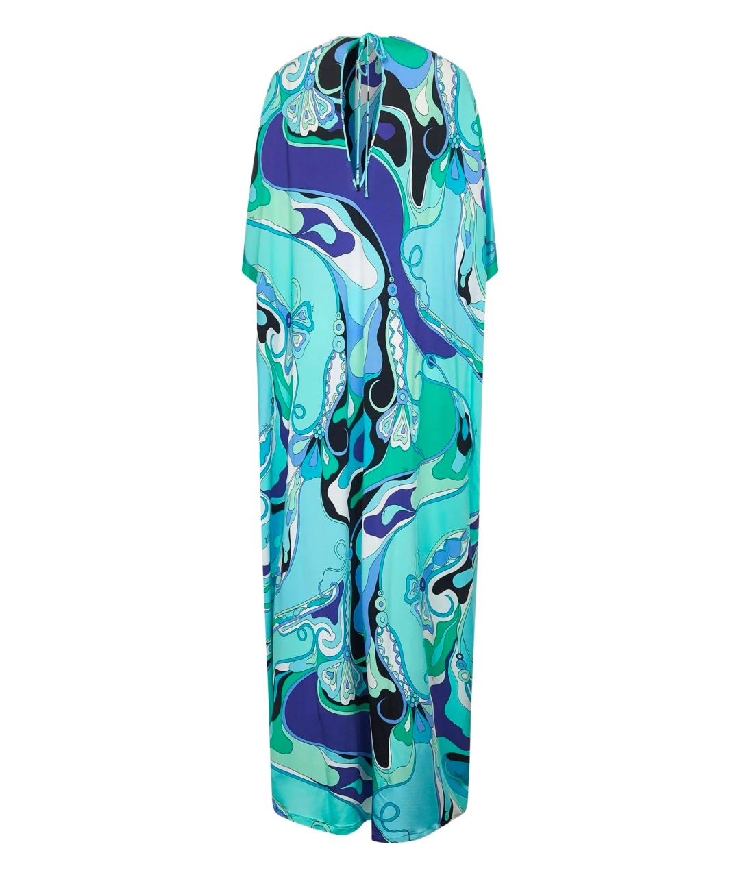 EMILIO PUCCI Бирюзовое вискозное платье, фото 2