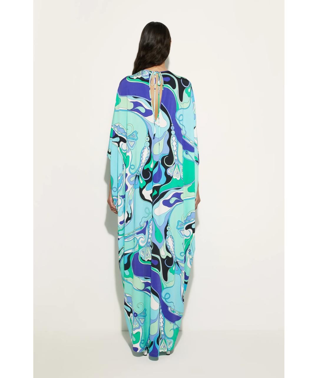 EMILIO PUCCI Бирюзовое вискозное платье, фото 5