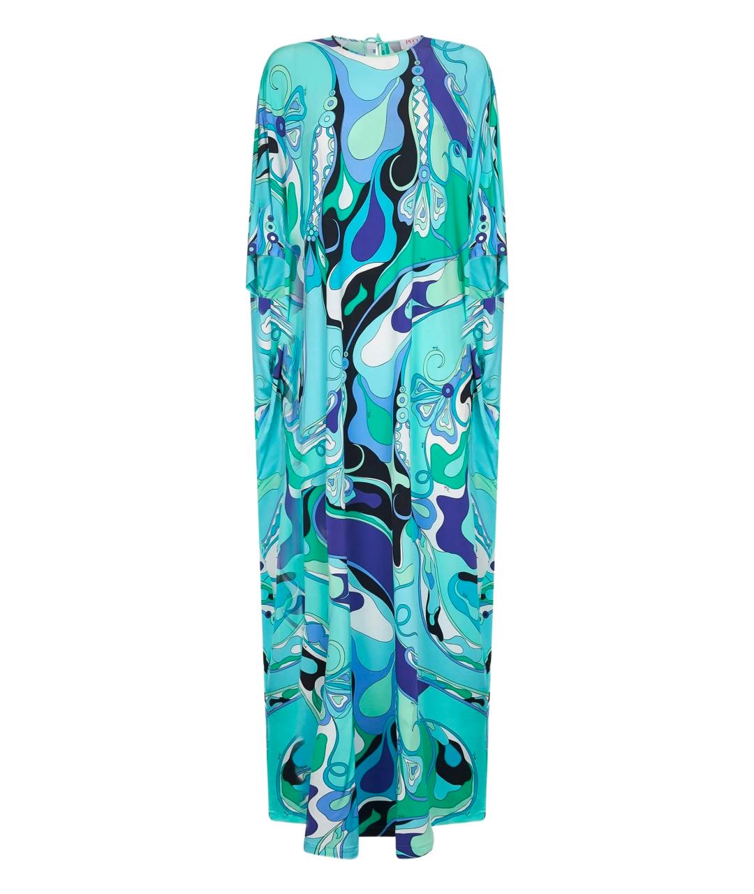 EMILIO PUCCI Бирюзовое вискозное платье, фото 1