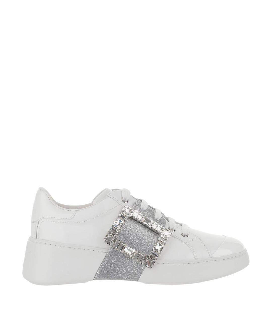 ROGER VIVIER Белые кожаные кеды, фото 1