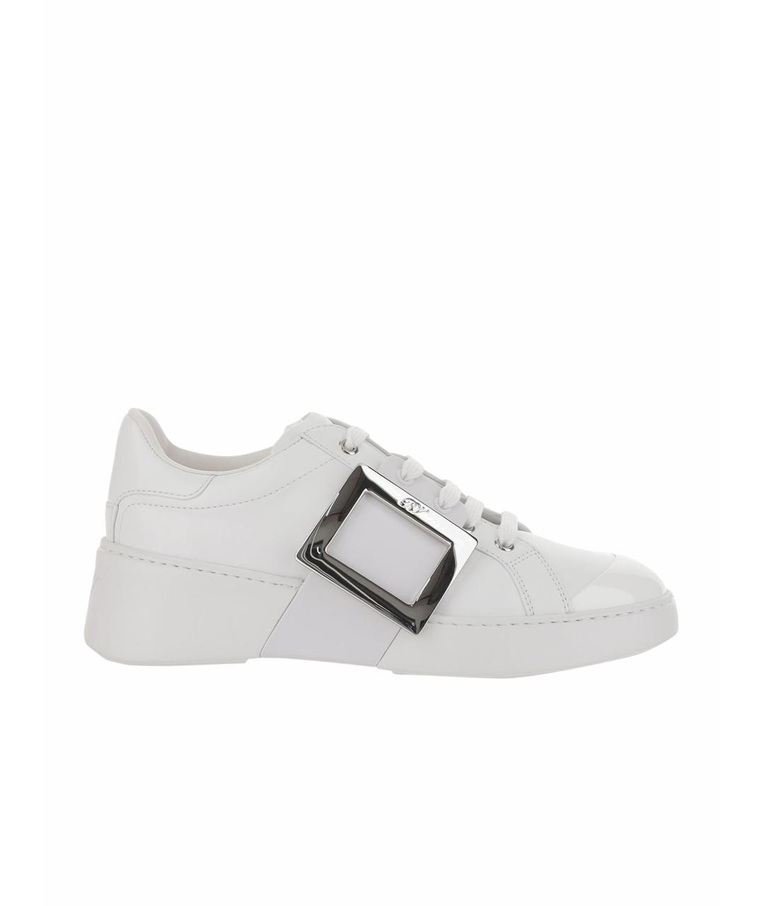 ROGER VIVIER Белые кожаные кеды, фото 1