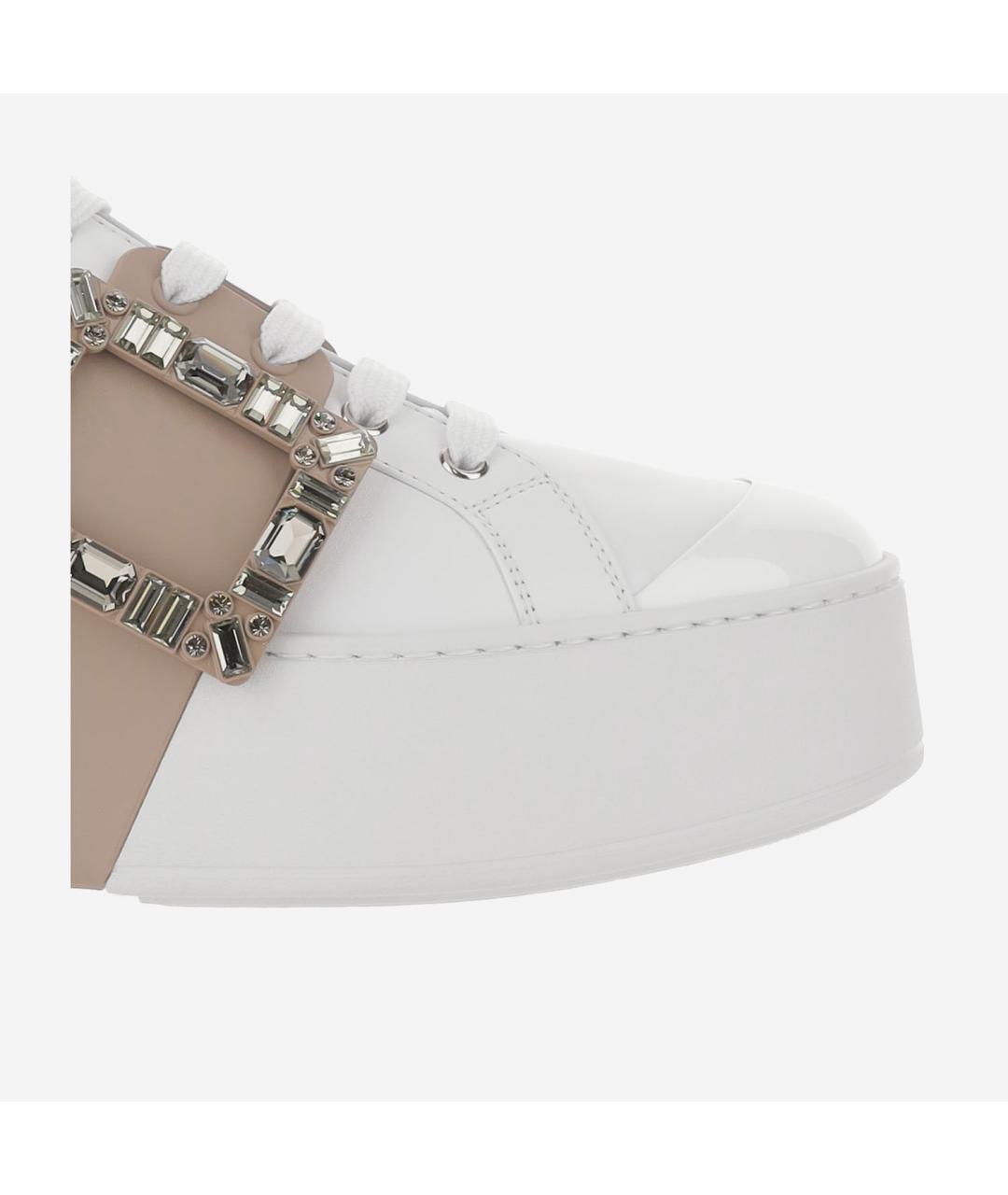 ROGER VIVIER Белые кожаные кеды, фото 5
