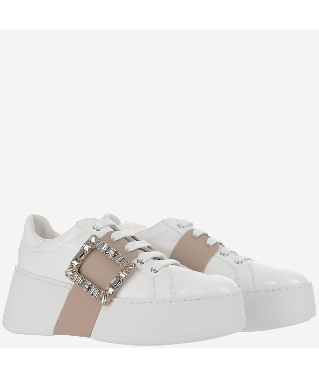 ROGER VIVIER Белые кожаные кеды, фото 2