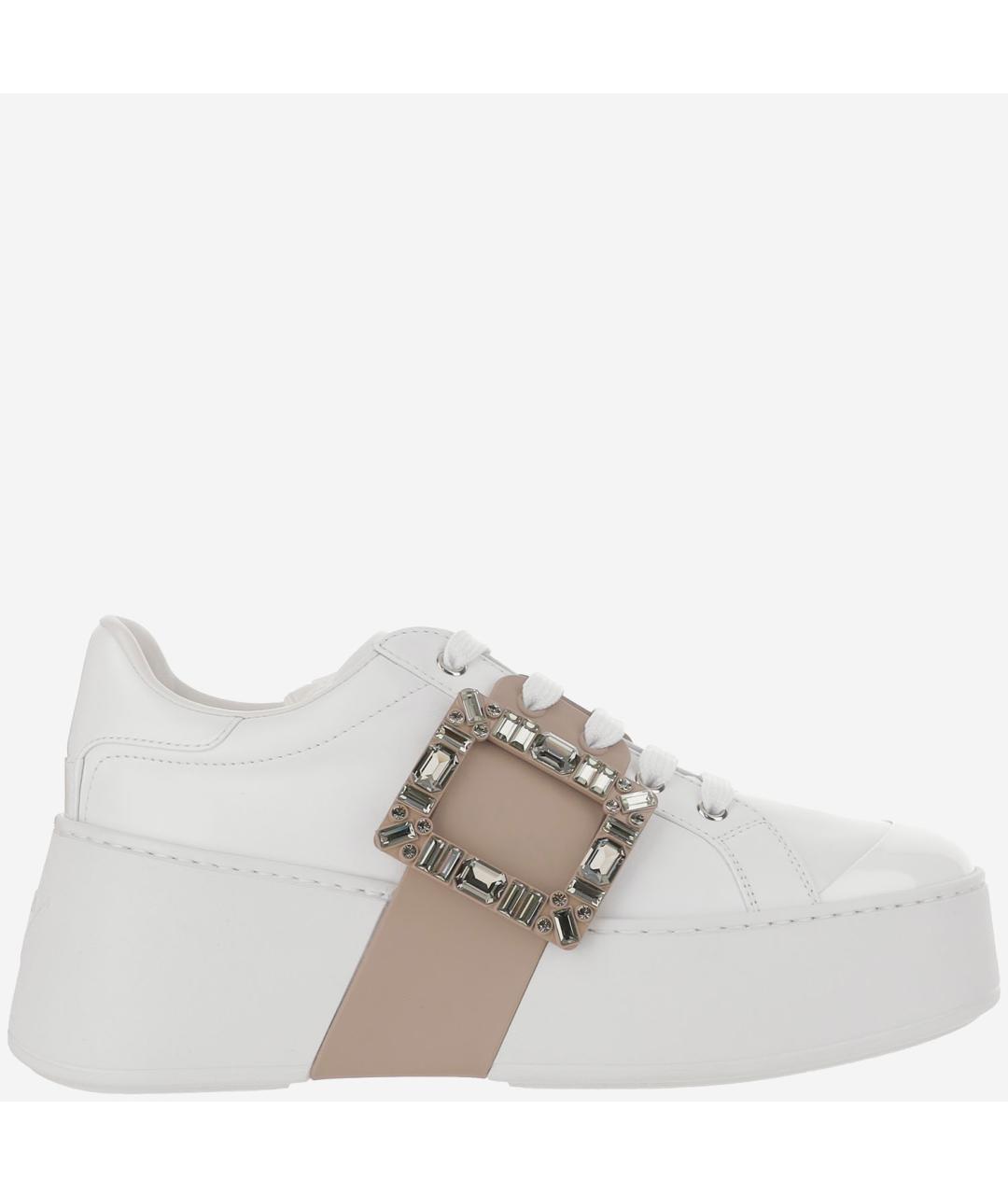 ROGER VIVIER Белые кожаные кеды, фото 6