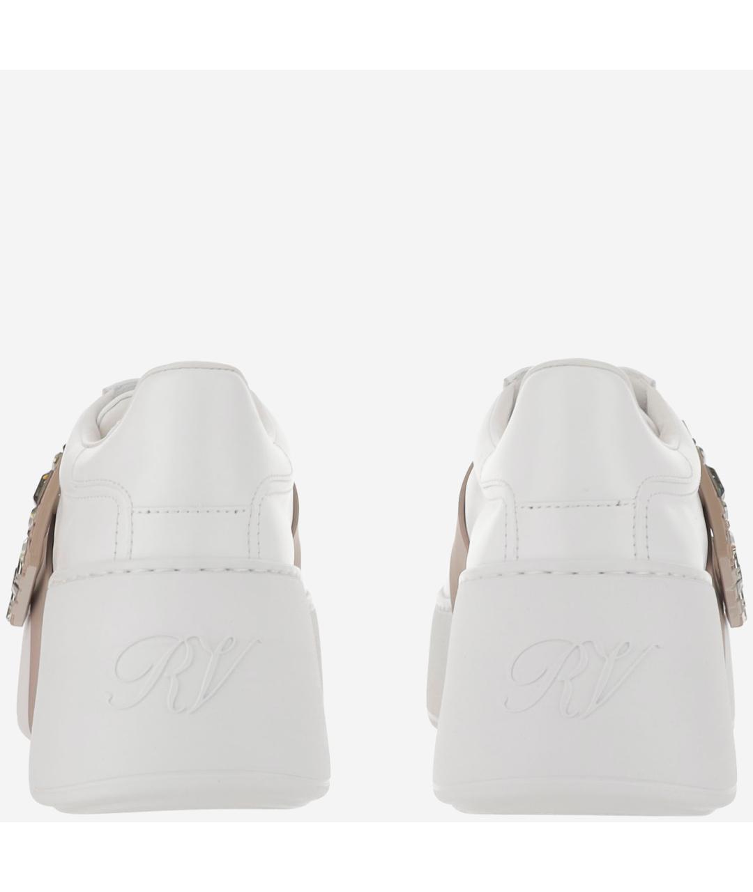 ROGER VIVIER Белые кожаные кеды, фото 3