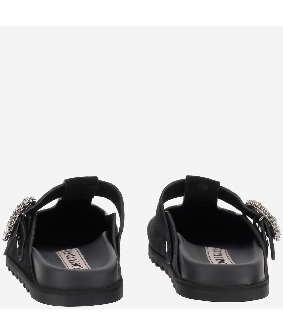 ROGER VIVIER Черные замшевые сабо, фото 3