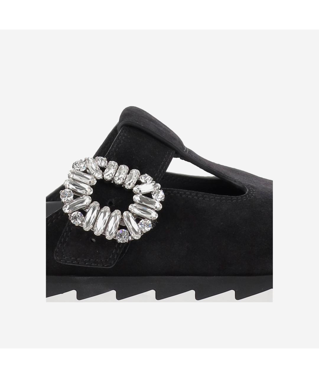 ROGER VIVIER Черные замшевые сабо, фото 4