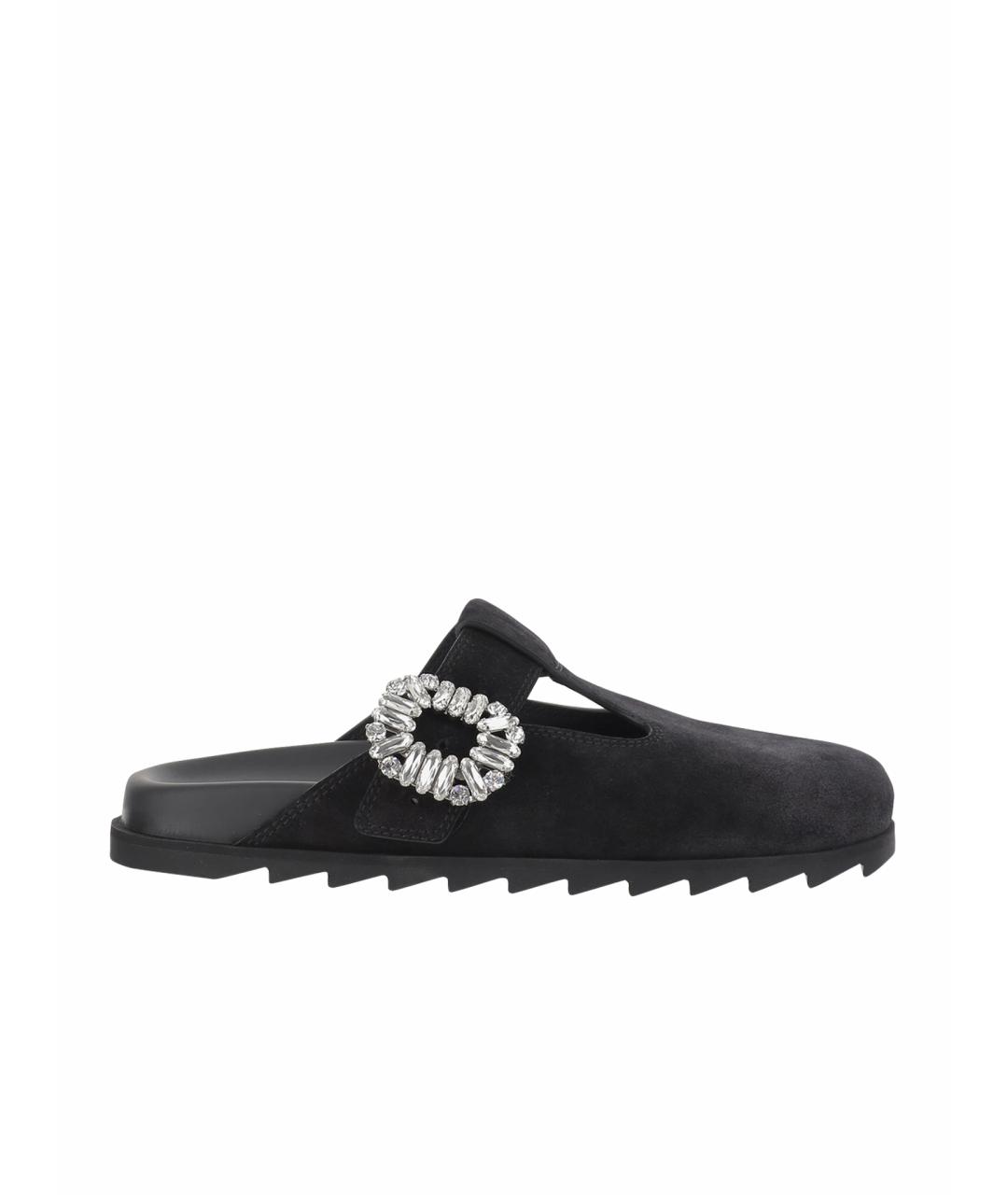 ROGER VIVIER Черные замшевые сабо, фото 5
