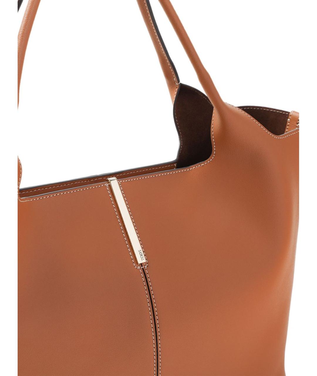 TOD'S Коричневая кожаная сумка тоут, фото 3