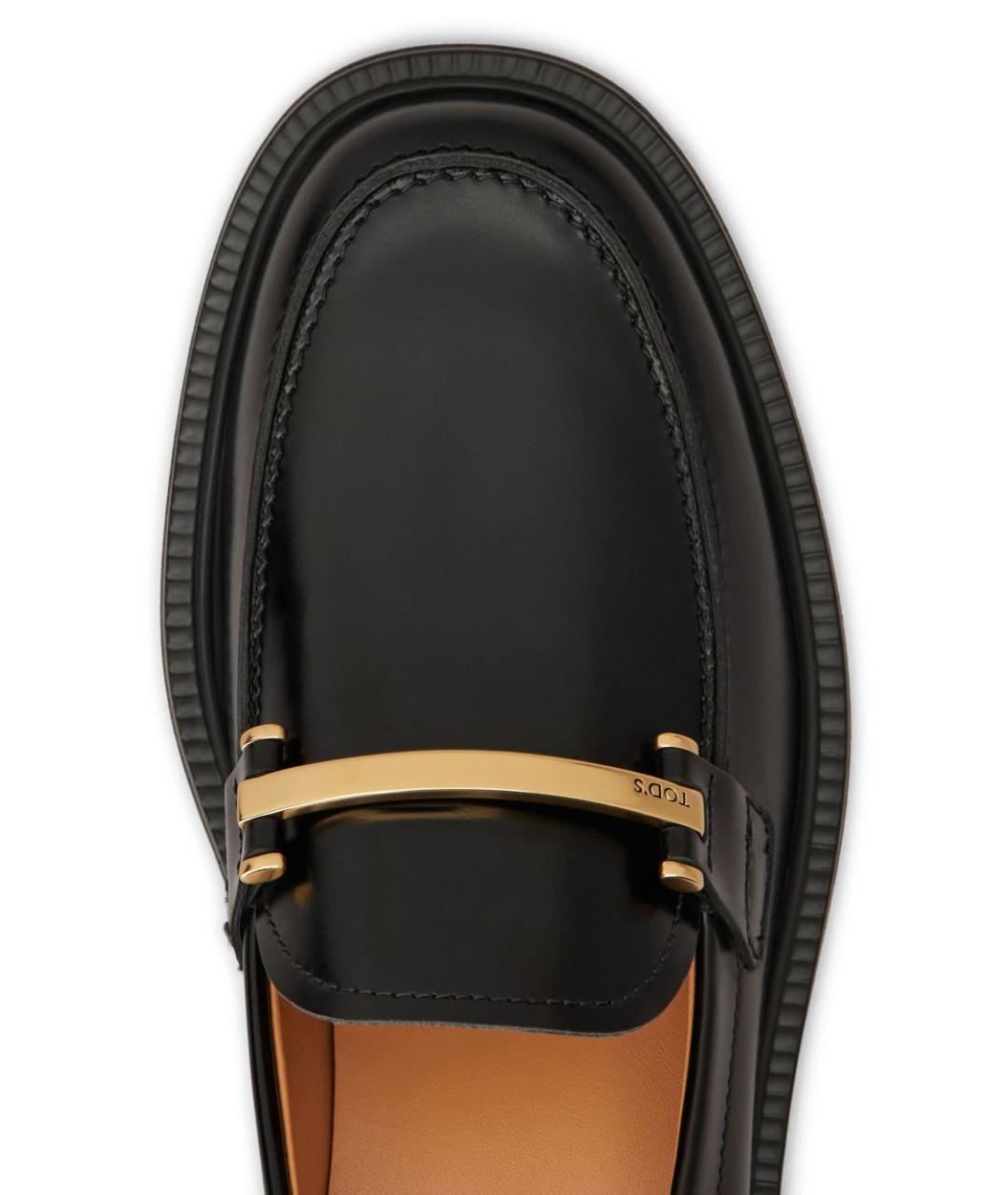 TOD'S Черные кожаные лоферы, фото 5