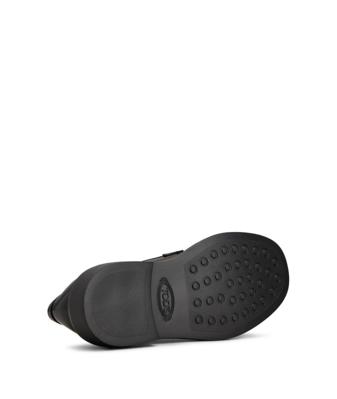 TOD'S Черные кожаные лоферы, фото 4
