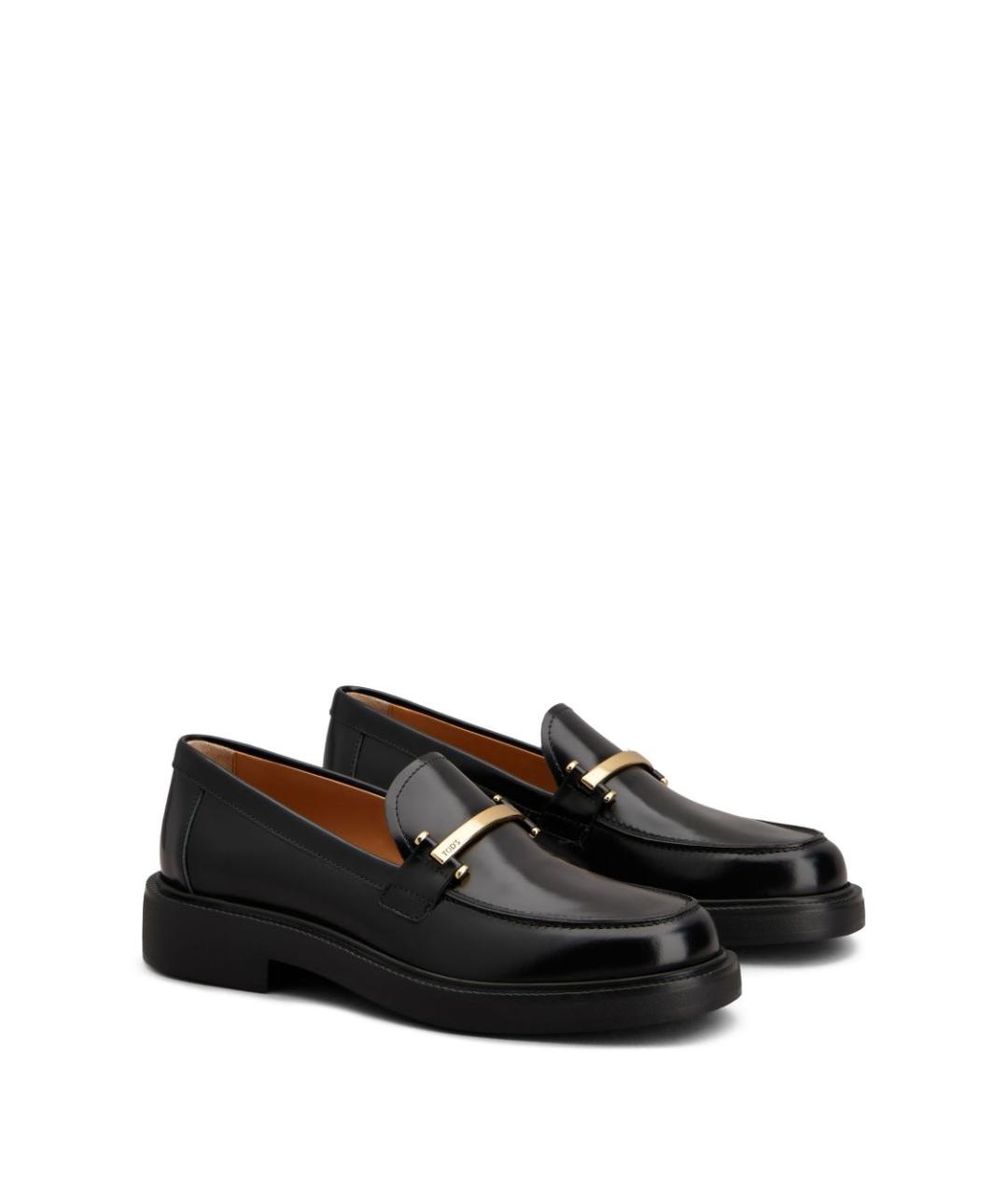 TOD'S Черные кожаные лоферы, фото 2