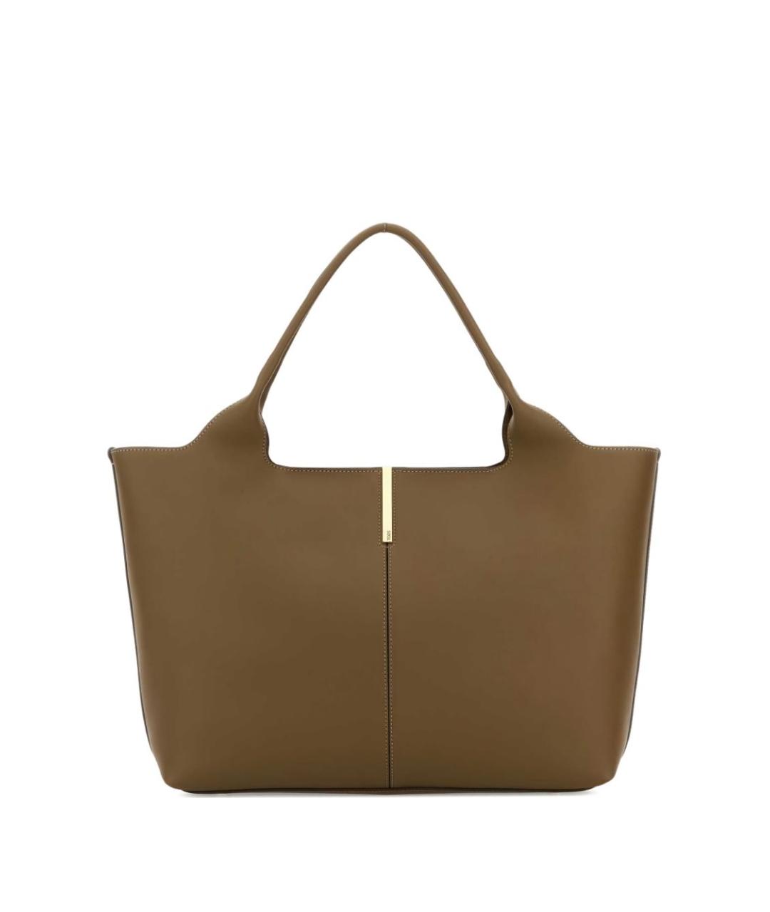 TOD'S Зеленая кожаная сумка тоут, фото 1