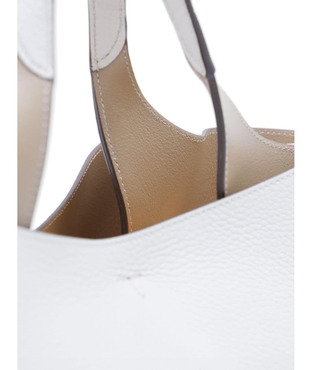 TOD'S Белая кожаная сумка тоут, фото 4