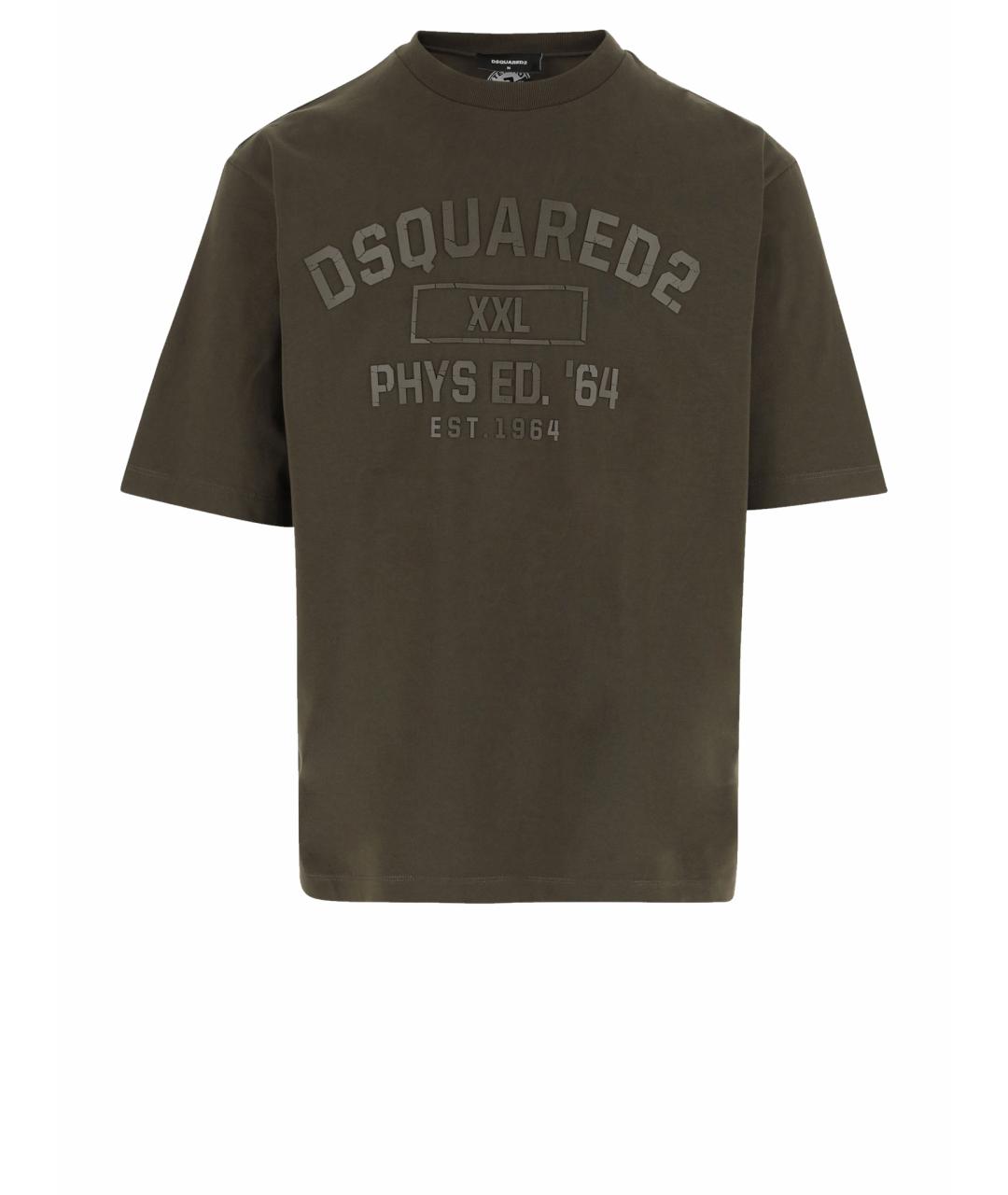 DSQUARED2 Хаки хлопковая футболка, фото 1