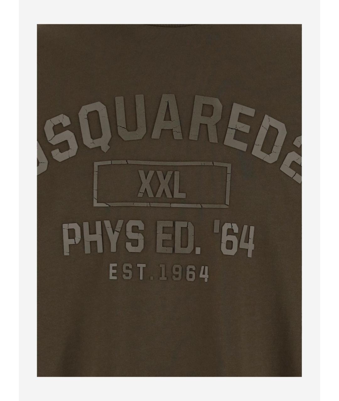 DSQUARED2 Хаки хлопковая футболка, фото 3