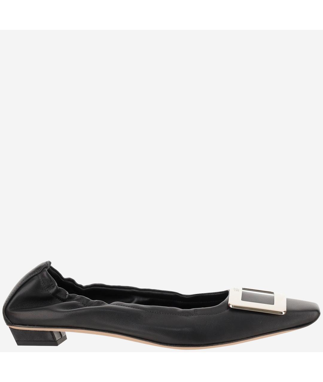 ROGER VIVIER Черные кожаные балетки, фото 5