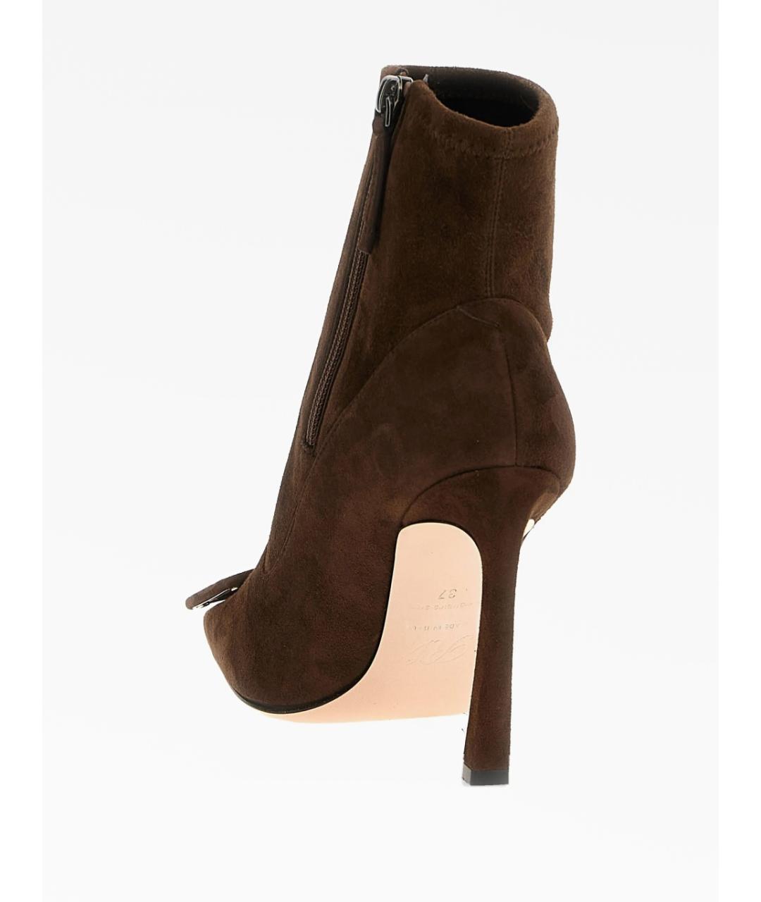 ROGER VIVIER Коричневые замшевые ботильоны, фото 3