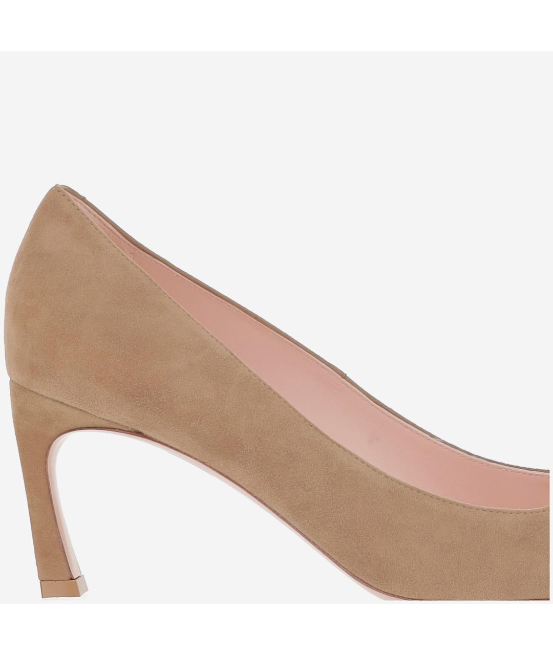 ROGER VIVIER Бежевые замшевые туфли, фото 4