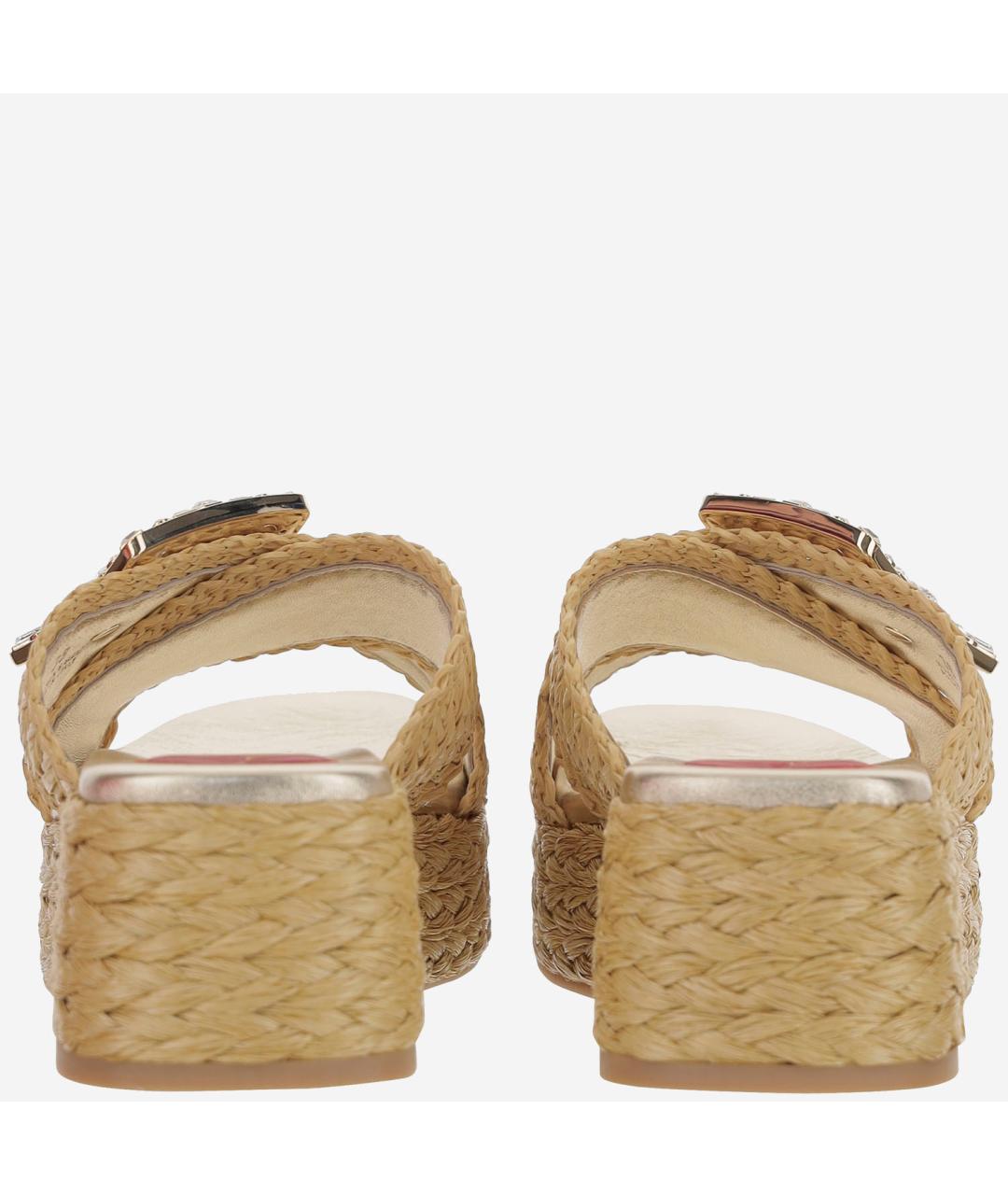 ROGER VIVIER Бежевые текстильные сабо, фото 3