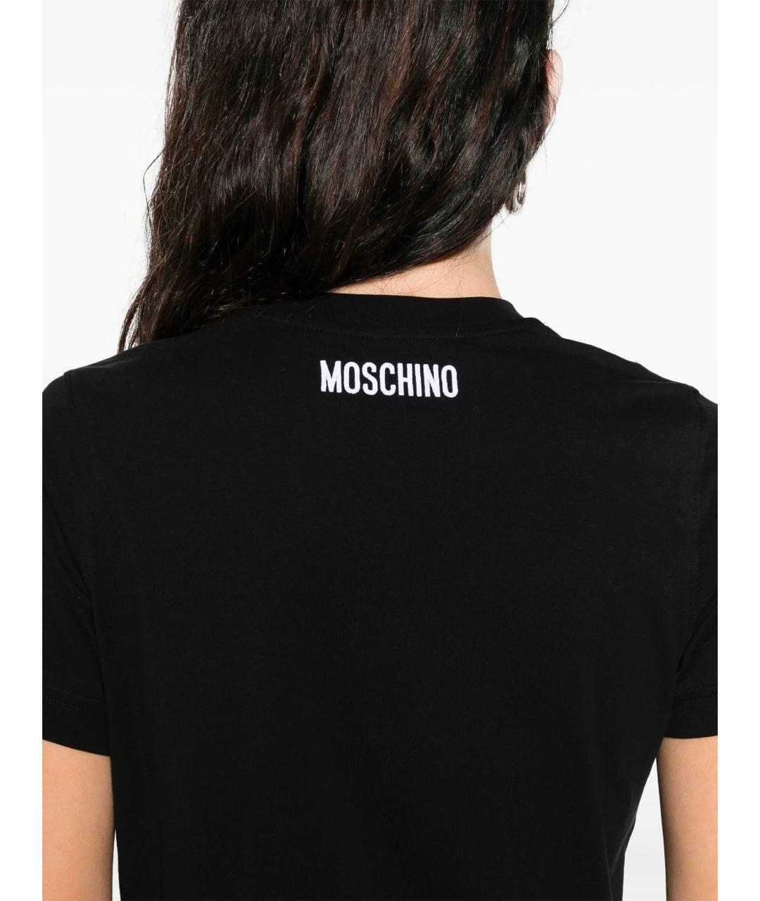 MOSCHINO Черная хлопковая футболка, фото 5