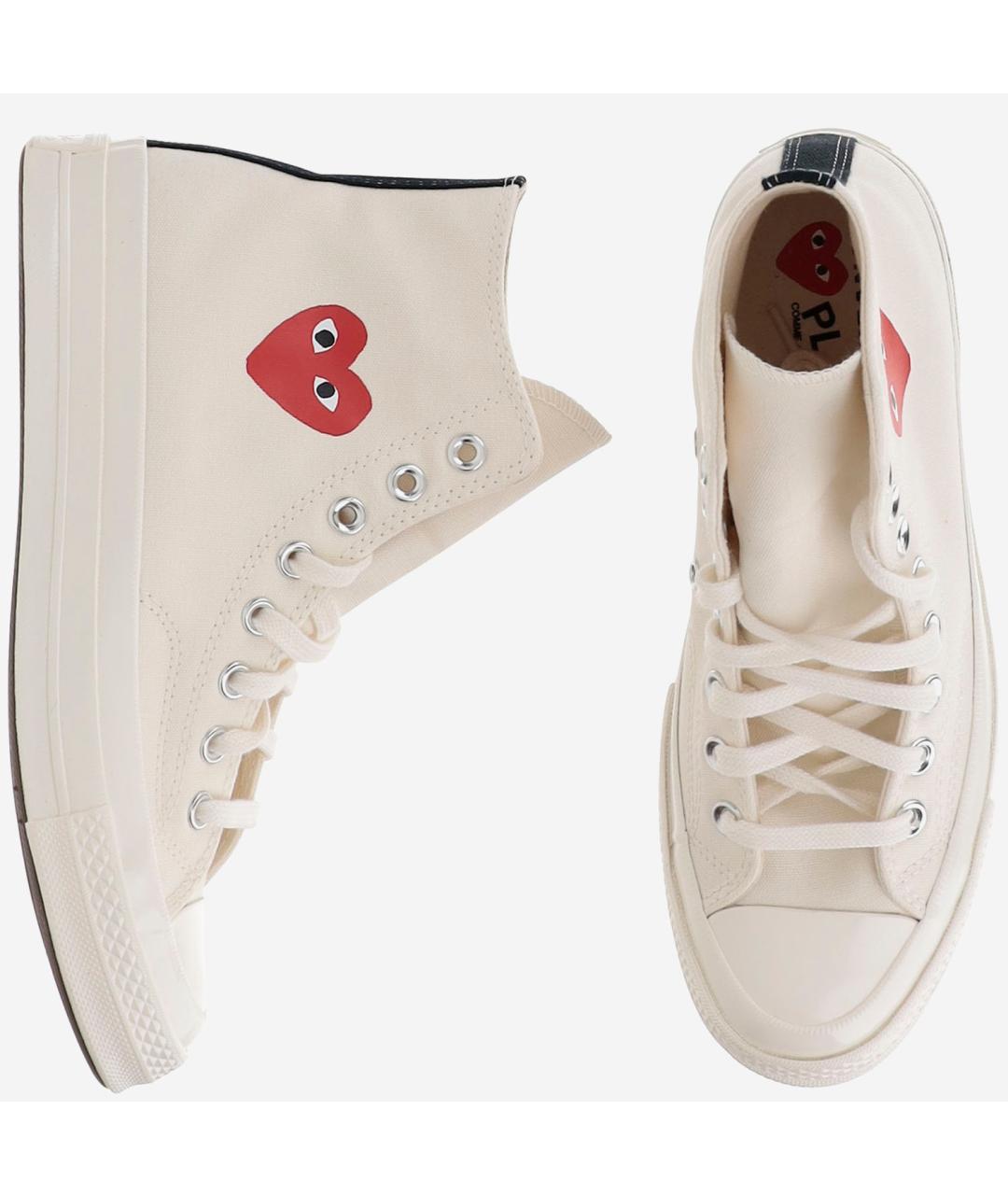 COMME DES GARÇONS Бежевые текстильные высокие кроссовки / кеды, фото 3