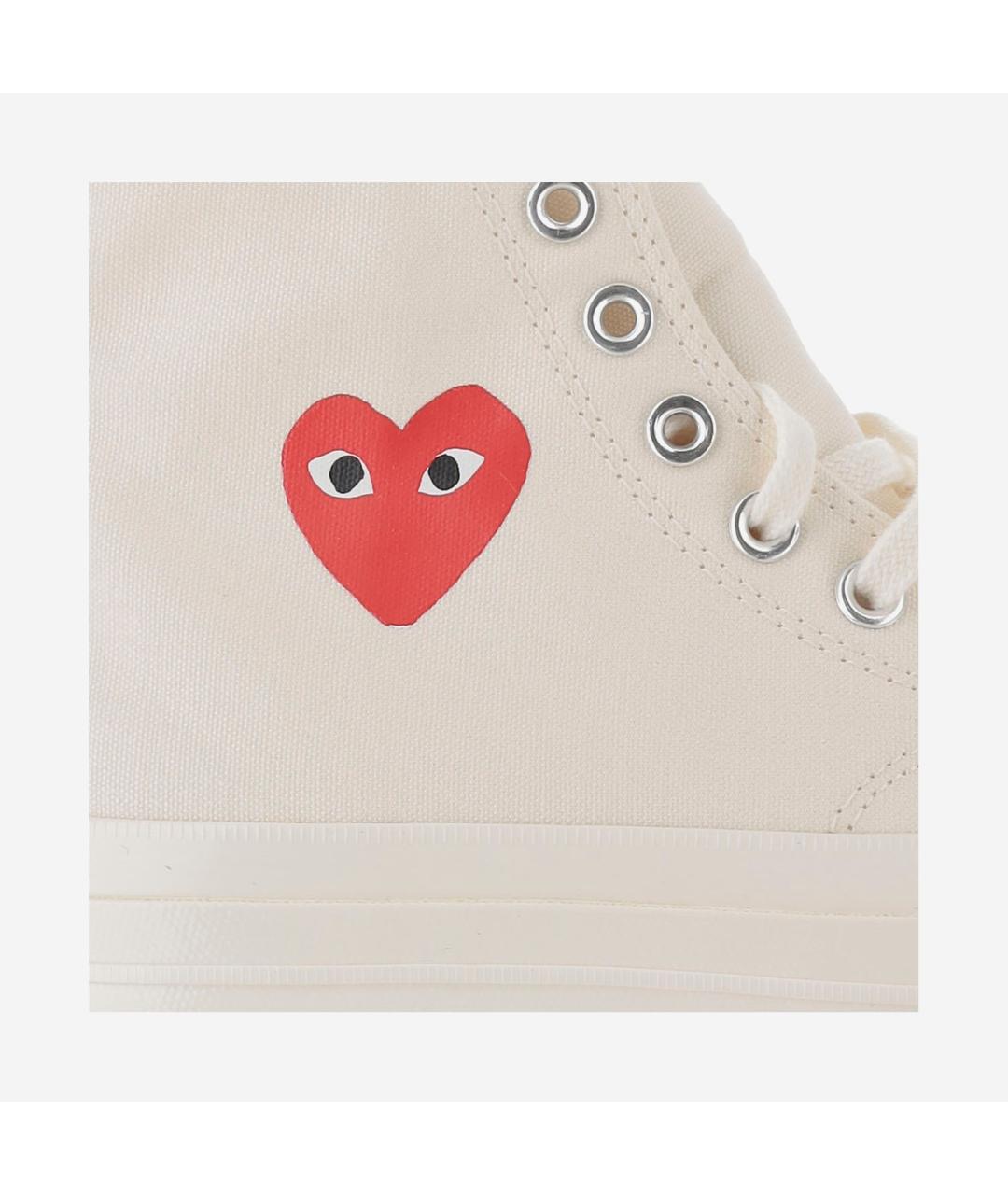 COMME DES GARÇONS Бежевые текстильные высокие кроссовки / кеды, фото 5