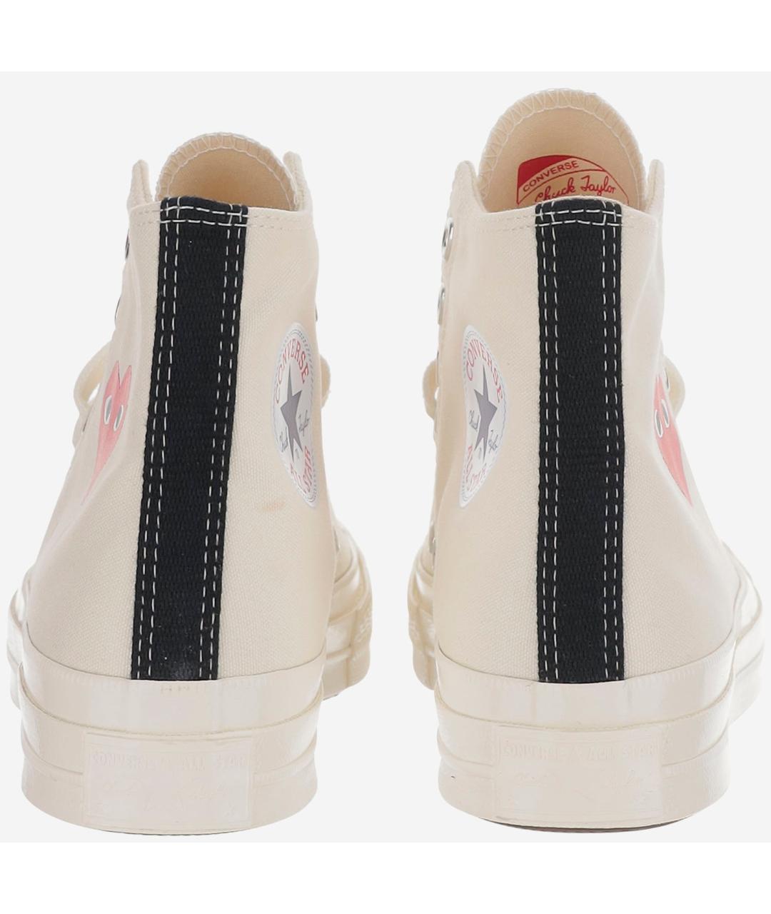 COMME DES GARÇONS Бежевые текстильные высокие кроссовки / кеды, фото 4