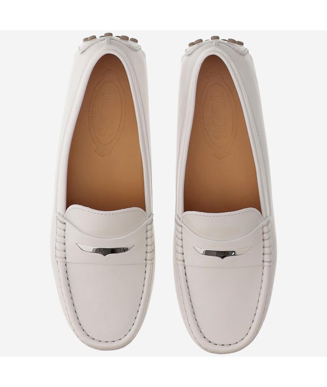 TOD'S Белые кожаные мокасины, фото 2