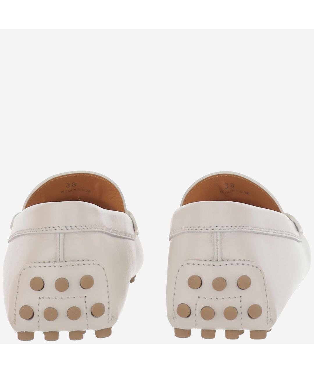 TOD'S Белые кожаные мокасины, фото 4