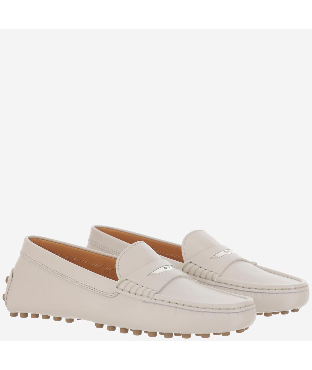 TOD'S Белые кожаные мокасины, фото 3