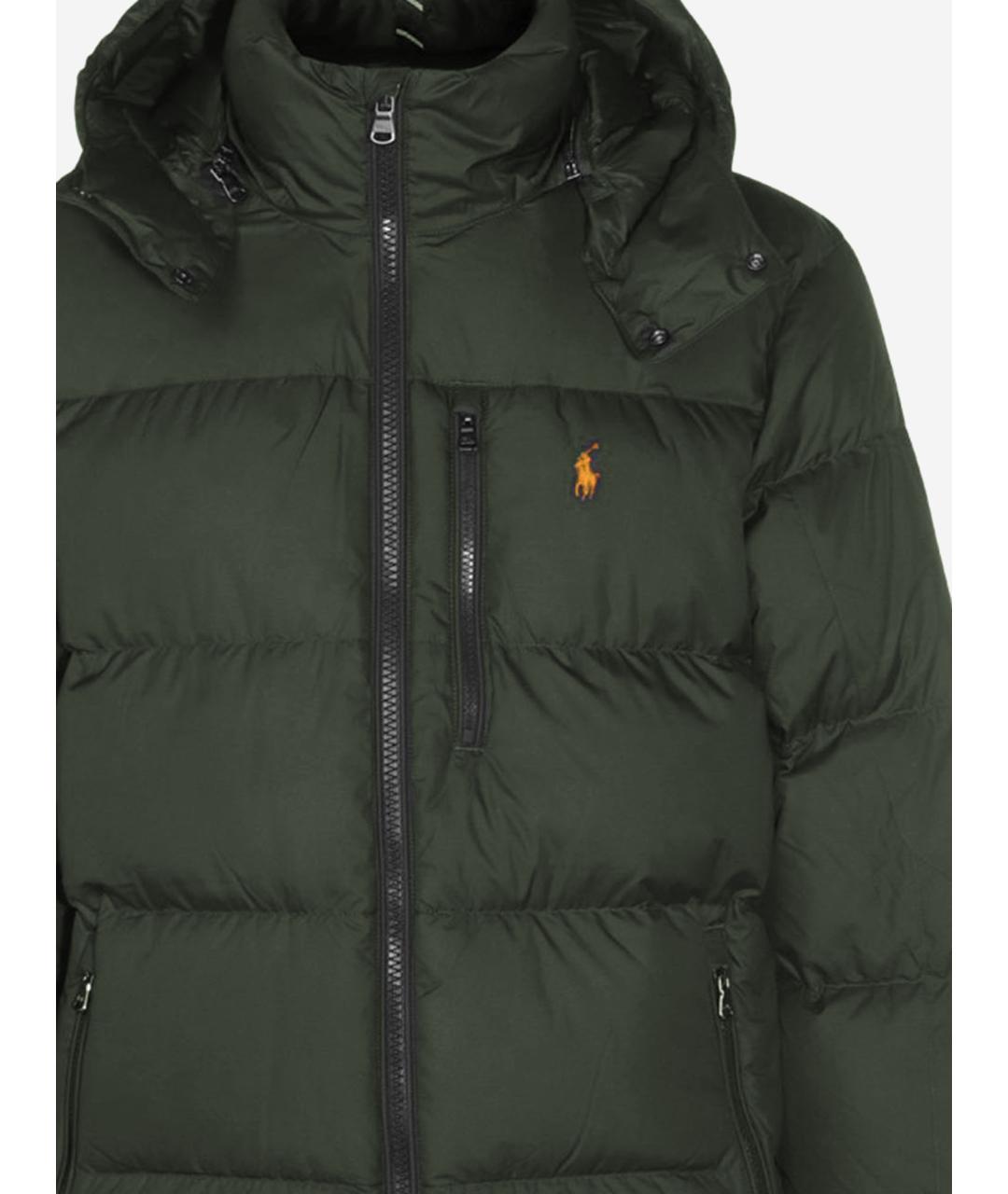POLO RALPH LAUREN Зеленый полиэстеровый пуховик, фото 3