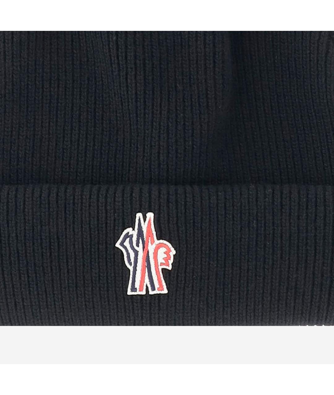 MONCLER GRENOBLE Черная шерстяная шапка, фото 3