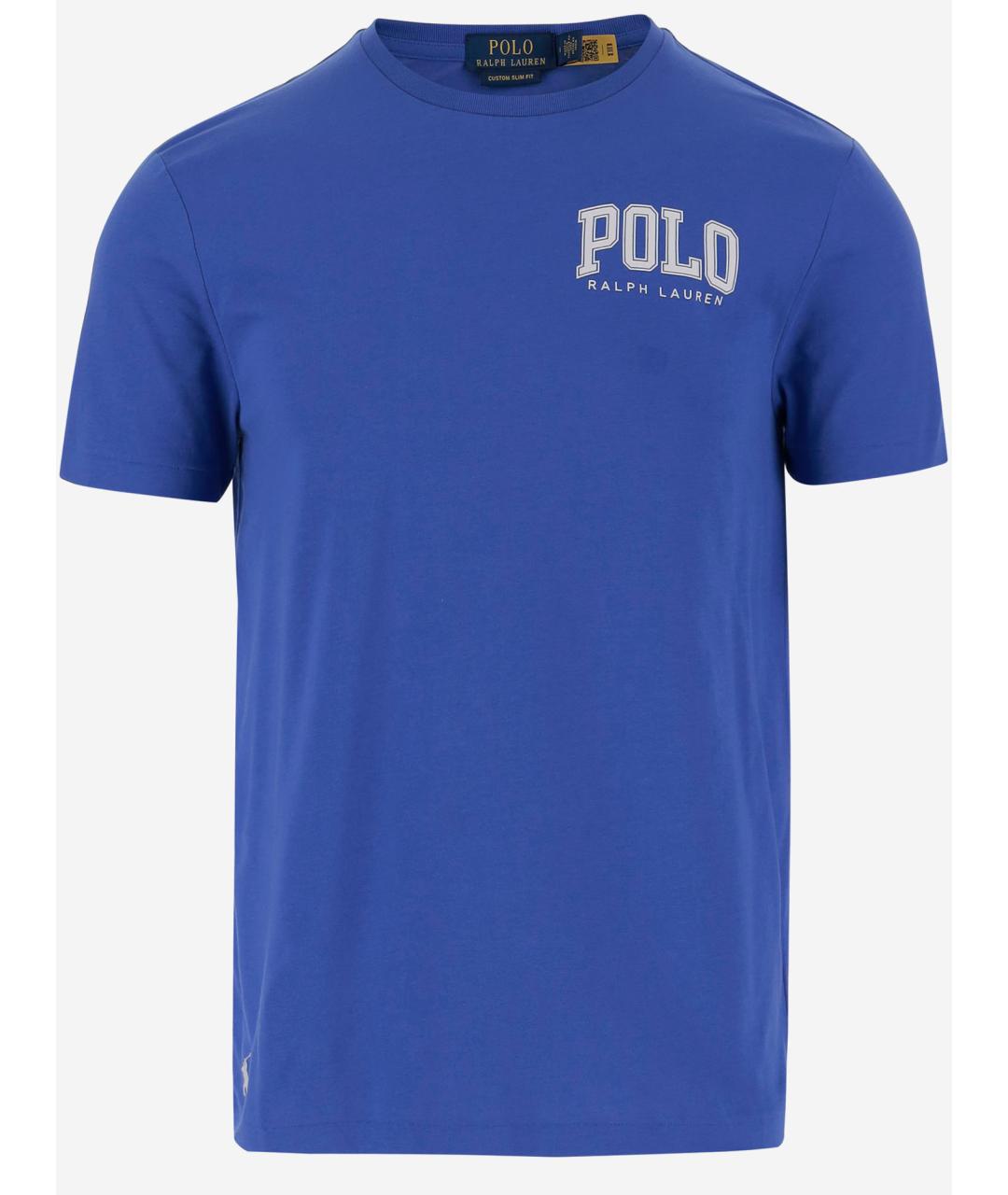 POLO RALPH LAUREN Синяя хлопковая футболка, фото 4