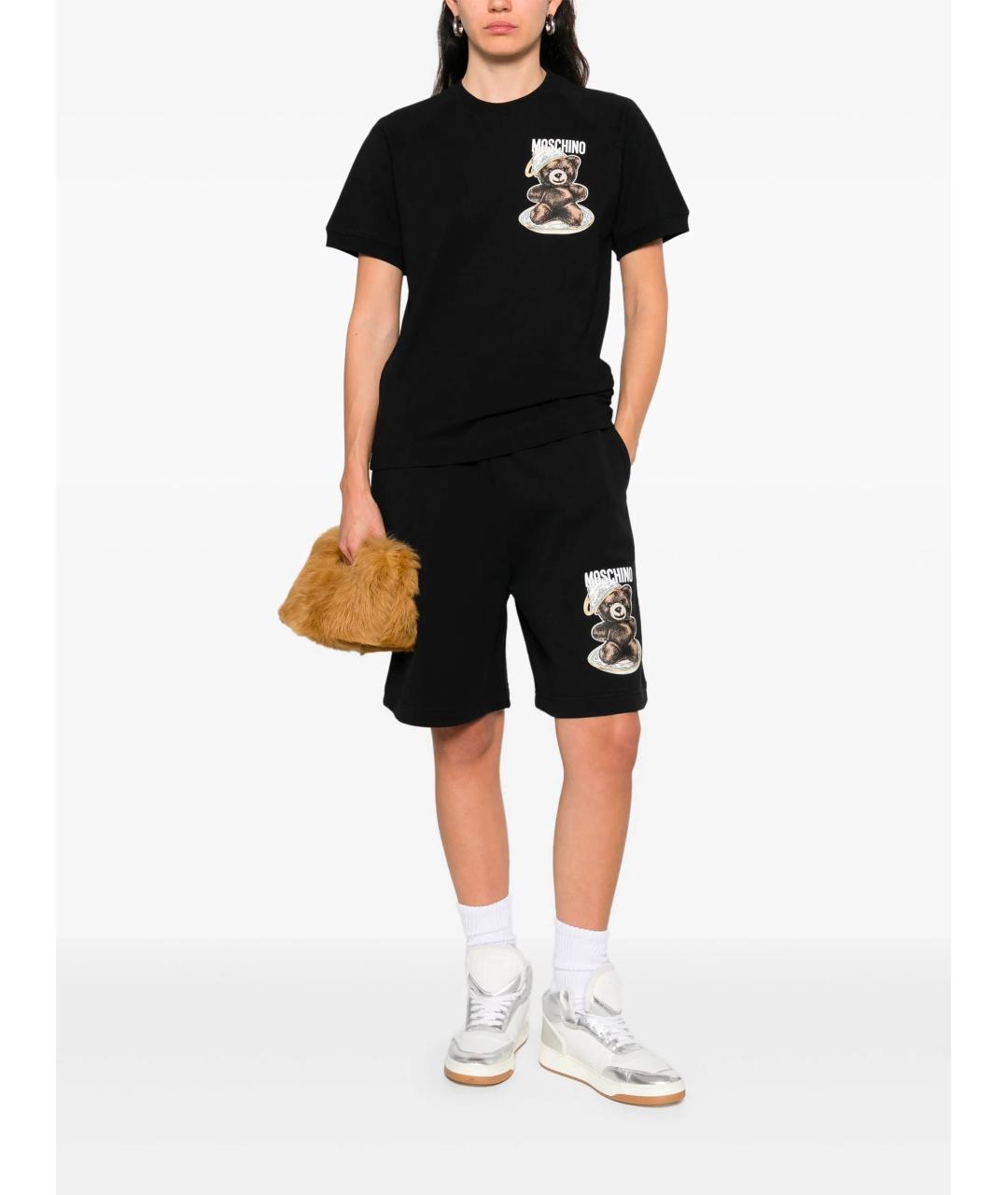 MOSCHINO Черная хлопковая футболка, фото 2