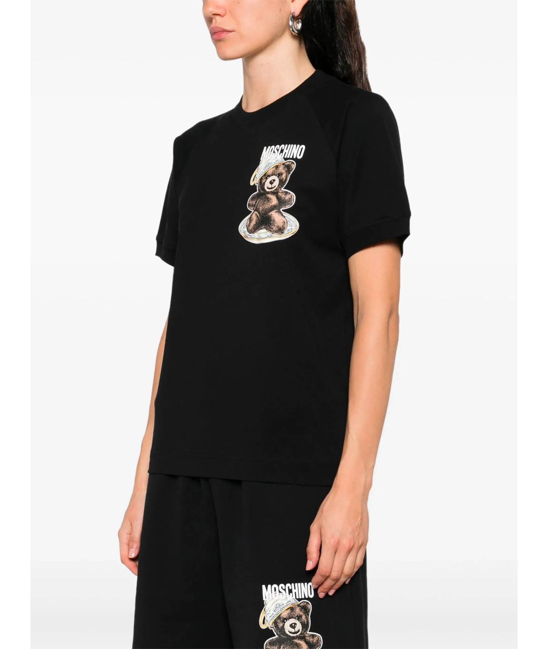 MOSCHINO Черная хлопковая футболка, фото 3