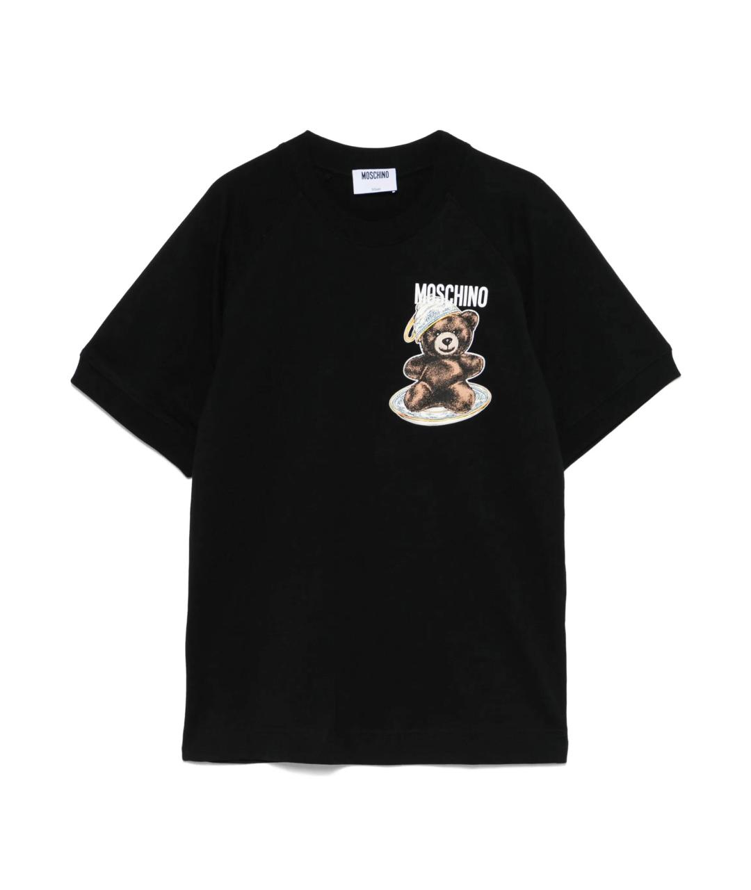 MOSCHINO Черная хлопковая футболка, фото 1