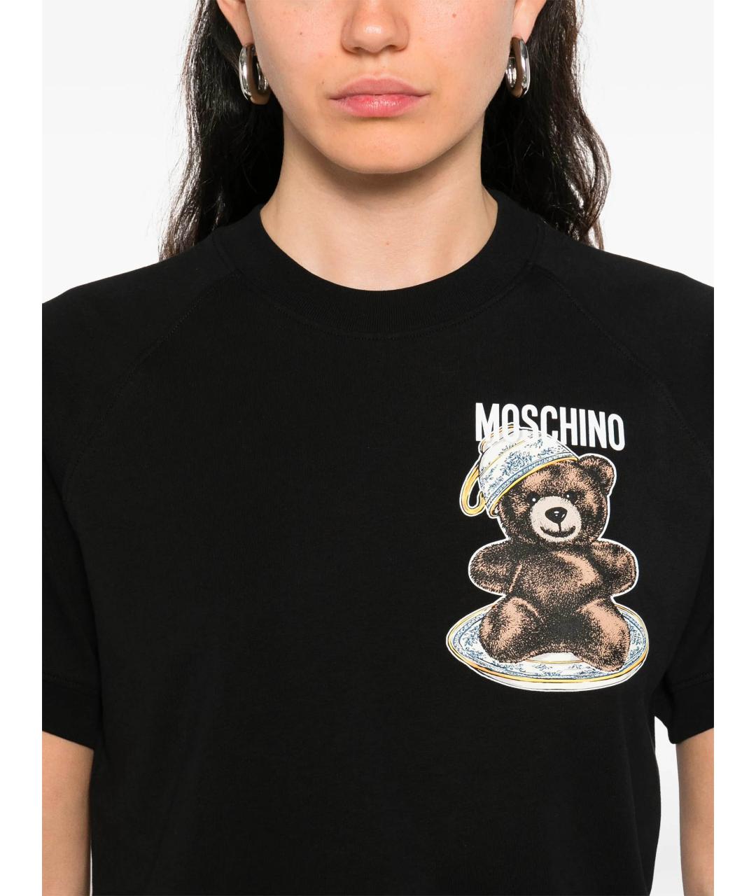 MOSCHINO Черная хлопковая футболка, фото 5